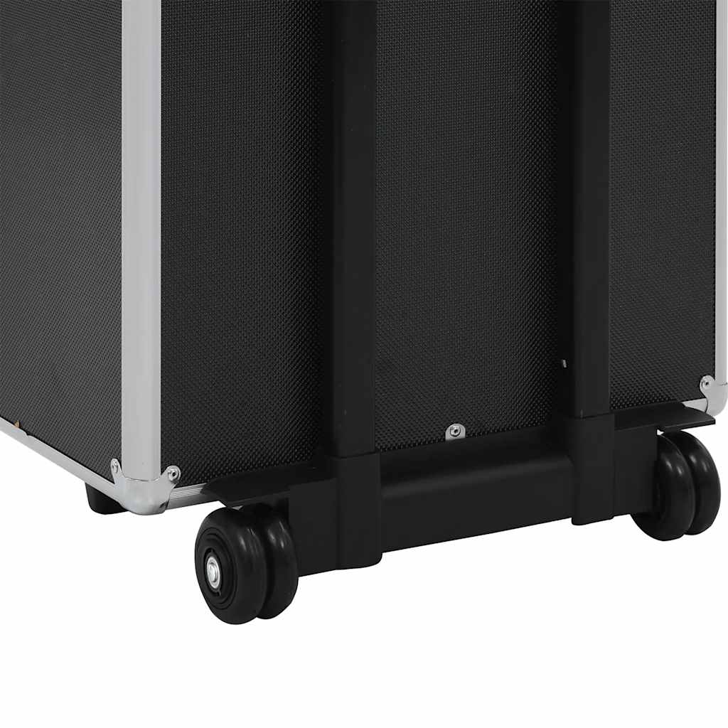 vidaXL Valigia Trolley per Cosmetici in Alluminio Nero