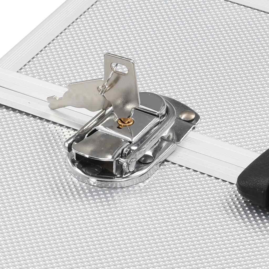 vidaXL Valigia per Cosmetici 38x23x34 cm Argento in Alluminio