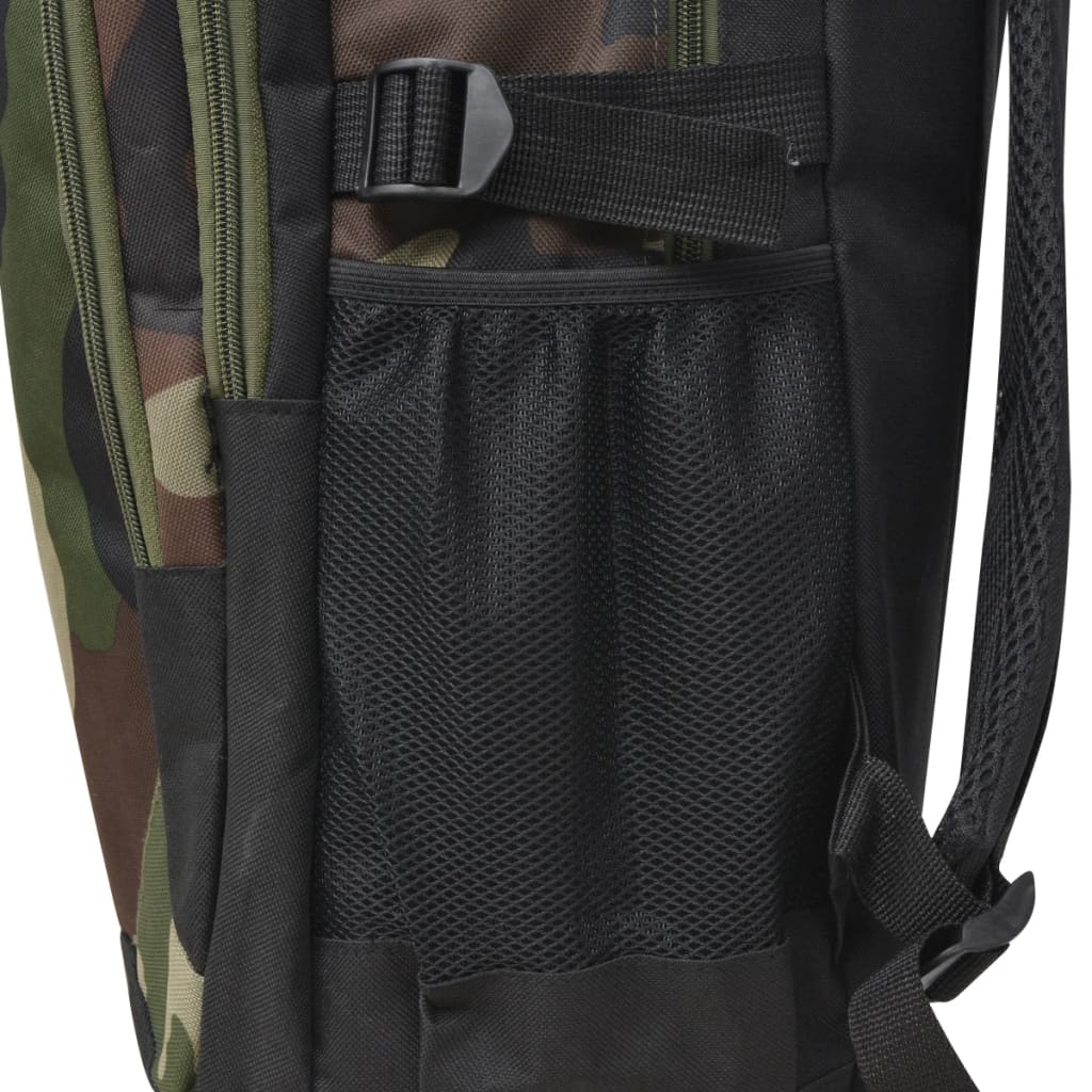 vidaXL Zaino da Scuola 40L Nero e Mimetico