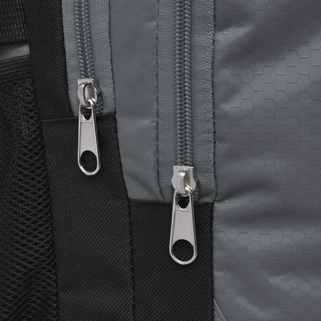 vidaXL Zaino da Scuola 40 L Nero e Grigio