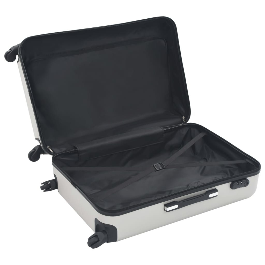 vidaXL Set Trolley a Custodia Rigida 3 pz Argento Lucido in ABS