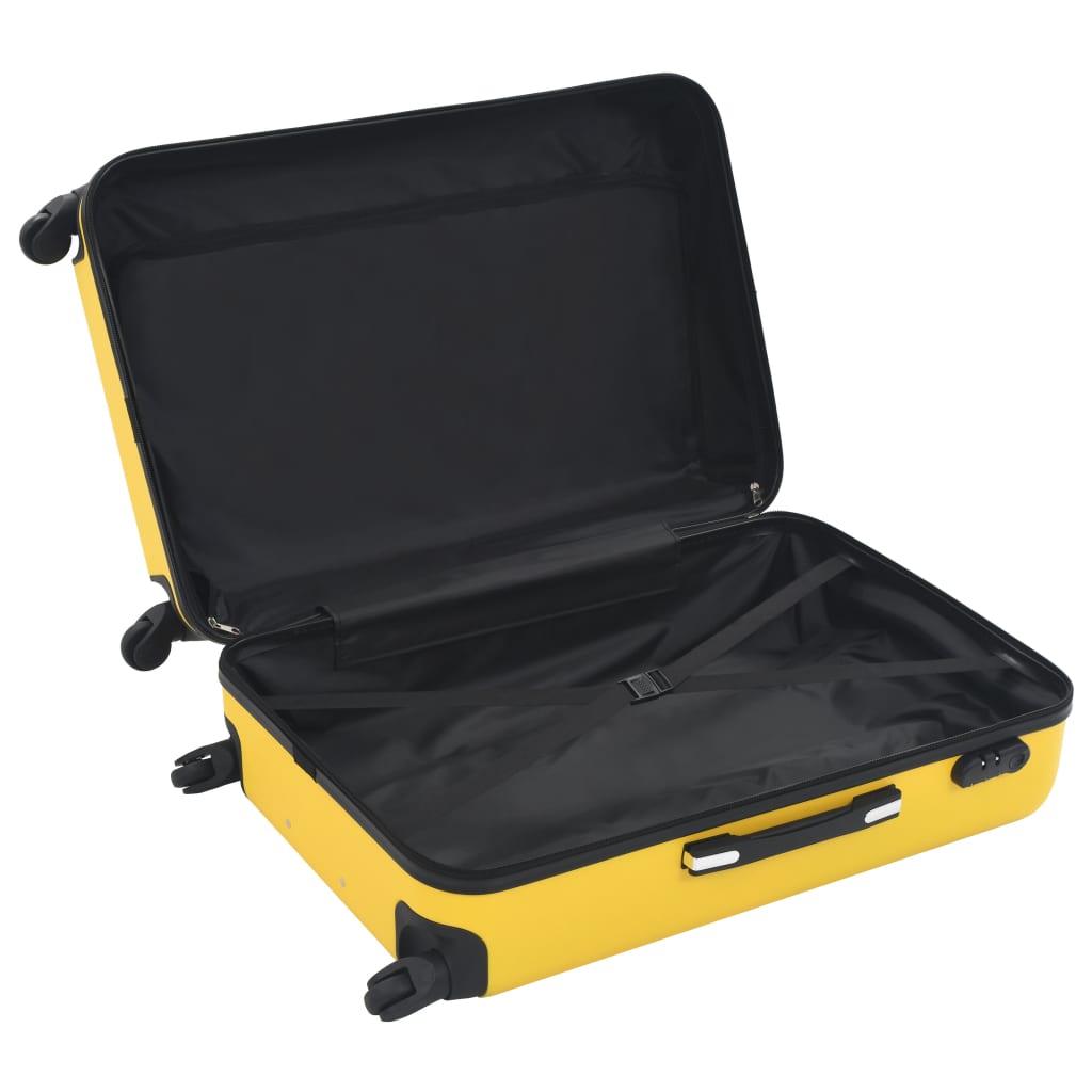 vidaXL Set Trolley a Custodia Rigida 3 pz Giallo in ABS