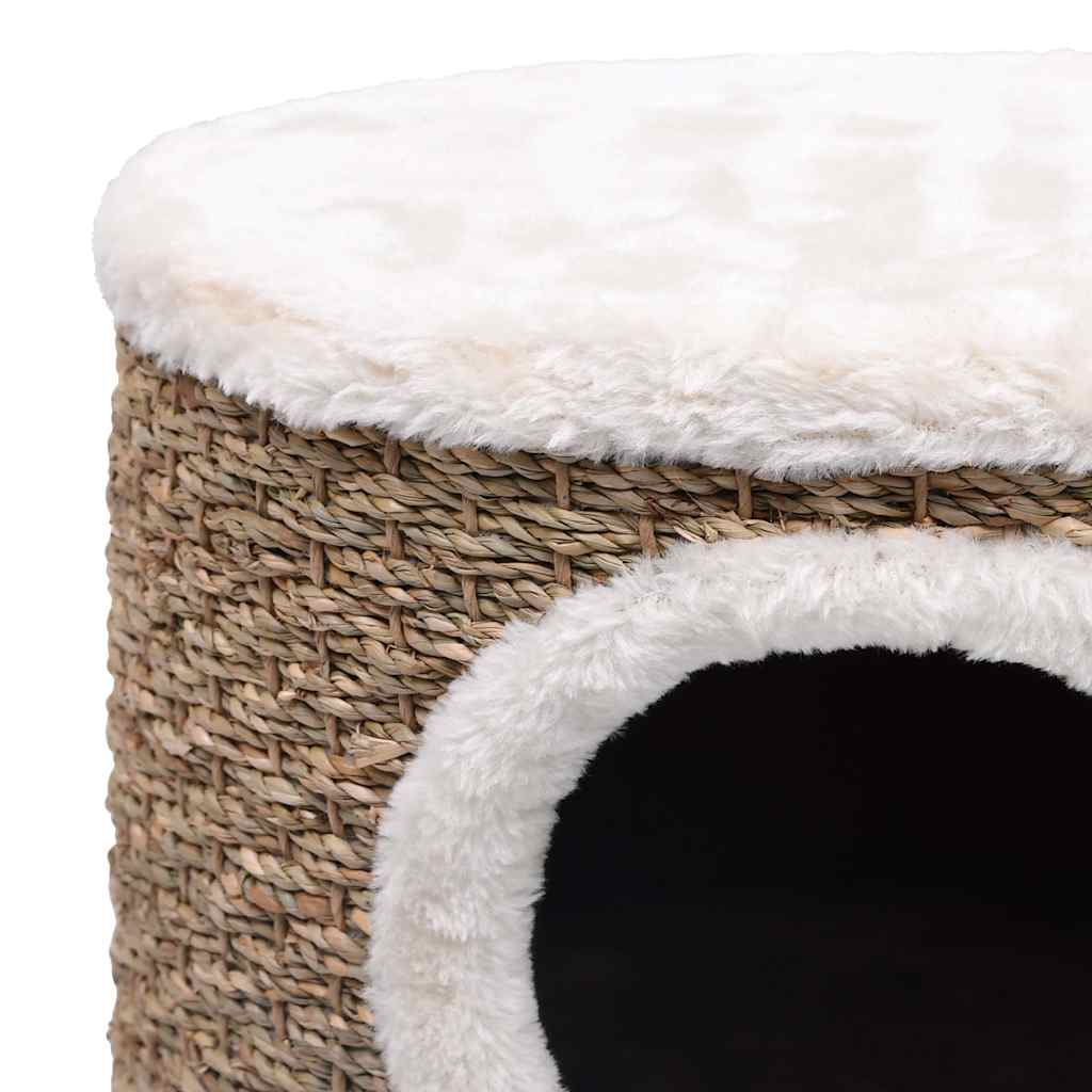 vidaXL Casetta per gatti con gambe in legno, 41 cm, erba marina