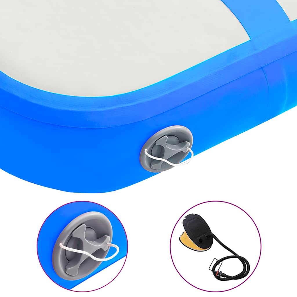 vidaXL Tappetino Ginnastica Gonfiabile con Pompa 60x100x20 cm PVC Blu