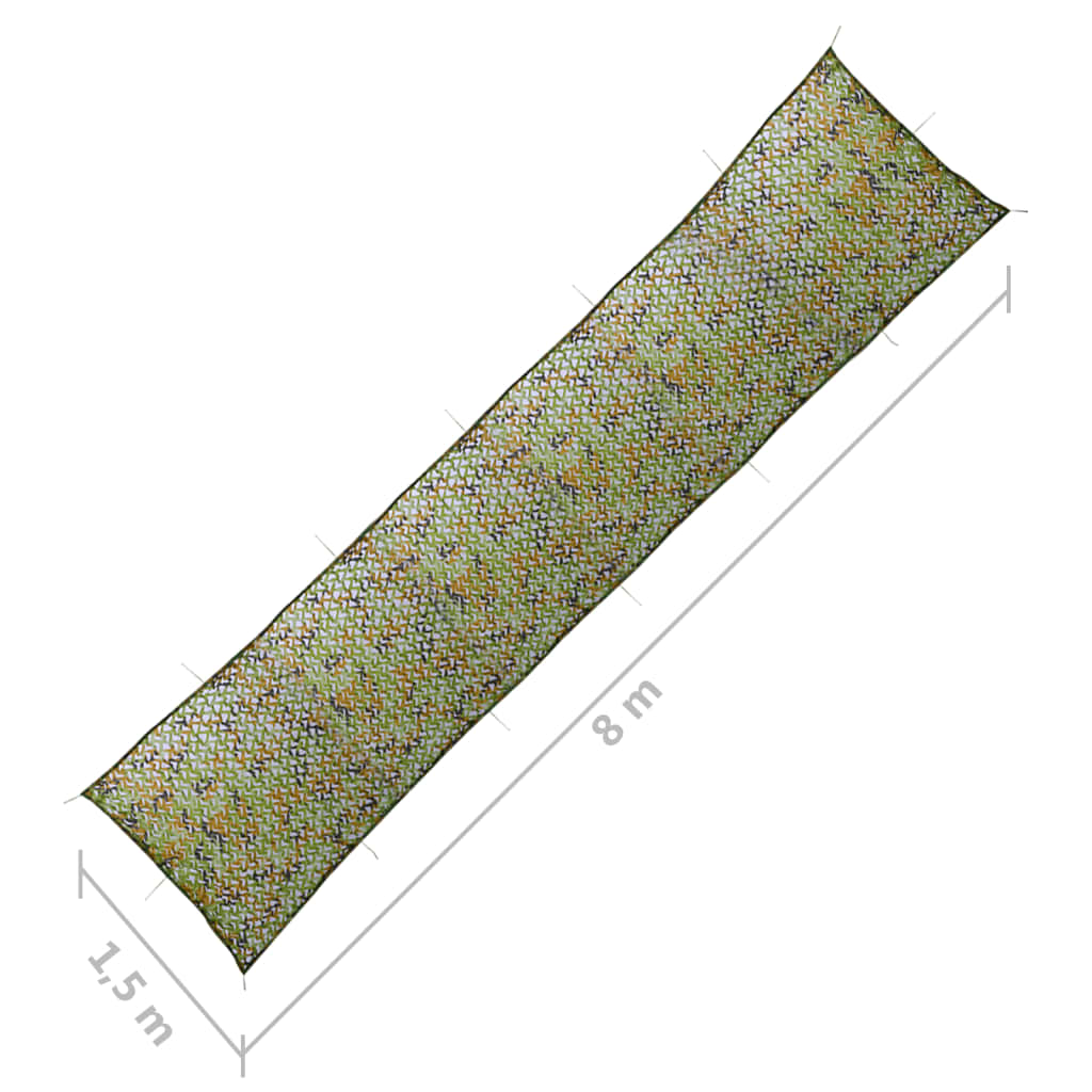 vidaXL Rete Mimetica con Custodia 1,5x8 m Verde