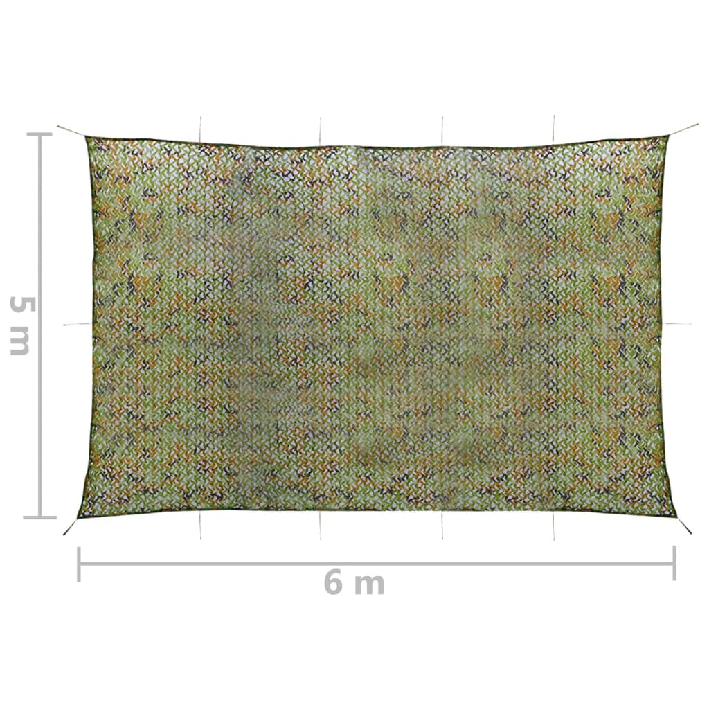 vidaXL Rete Mimetica con Custodia 5x6 m Verde