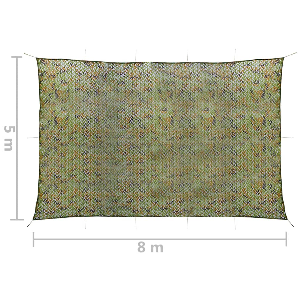 vidaXL Rete Mimetica con Custodia 5x8 m Verde