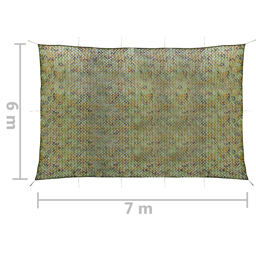 vidaXL Rete Mimetica con Custodia 6x7 m Verde