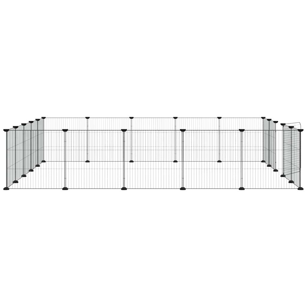 vidaXL Recinto per Animali con Porta 20 Pannelli 175x175x35 cm Acciaio Nero