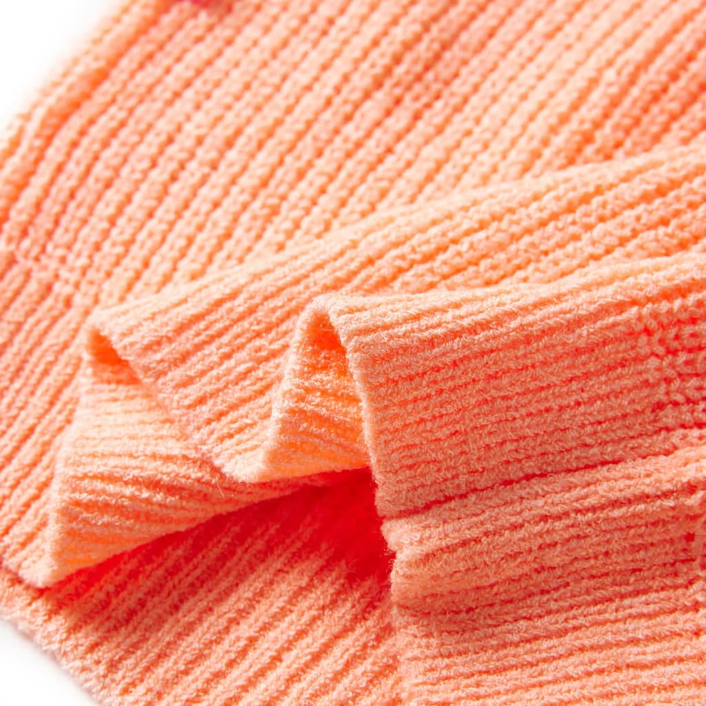 Maglione da Bambina Lavorato a Mano Arancione Brillante 128