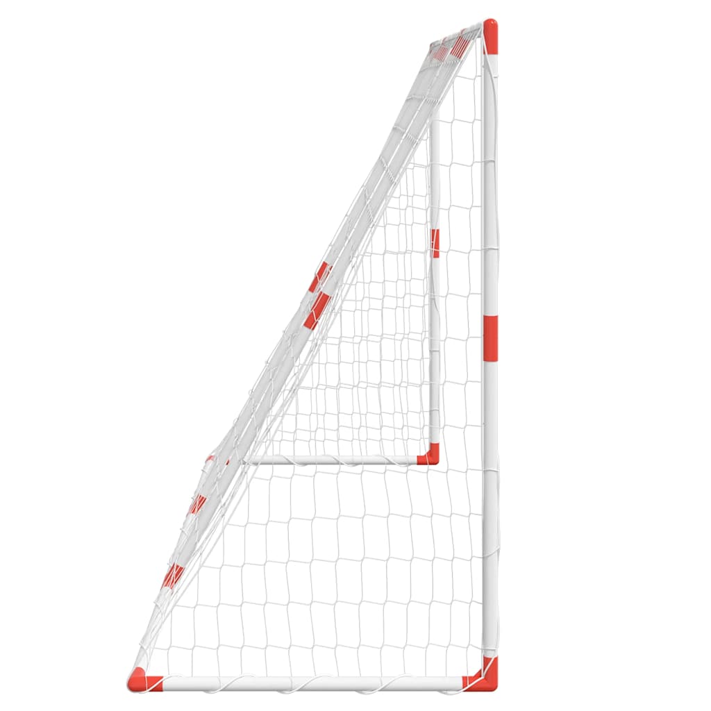 vidaXL Porte Calcio Bambini con Palloni 2 in 1 Bianche 184x64x124 cm