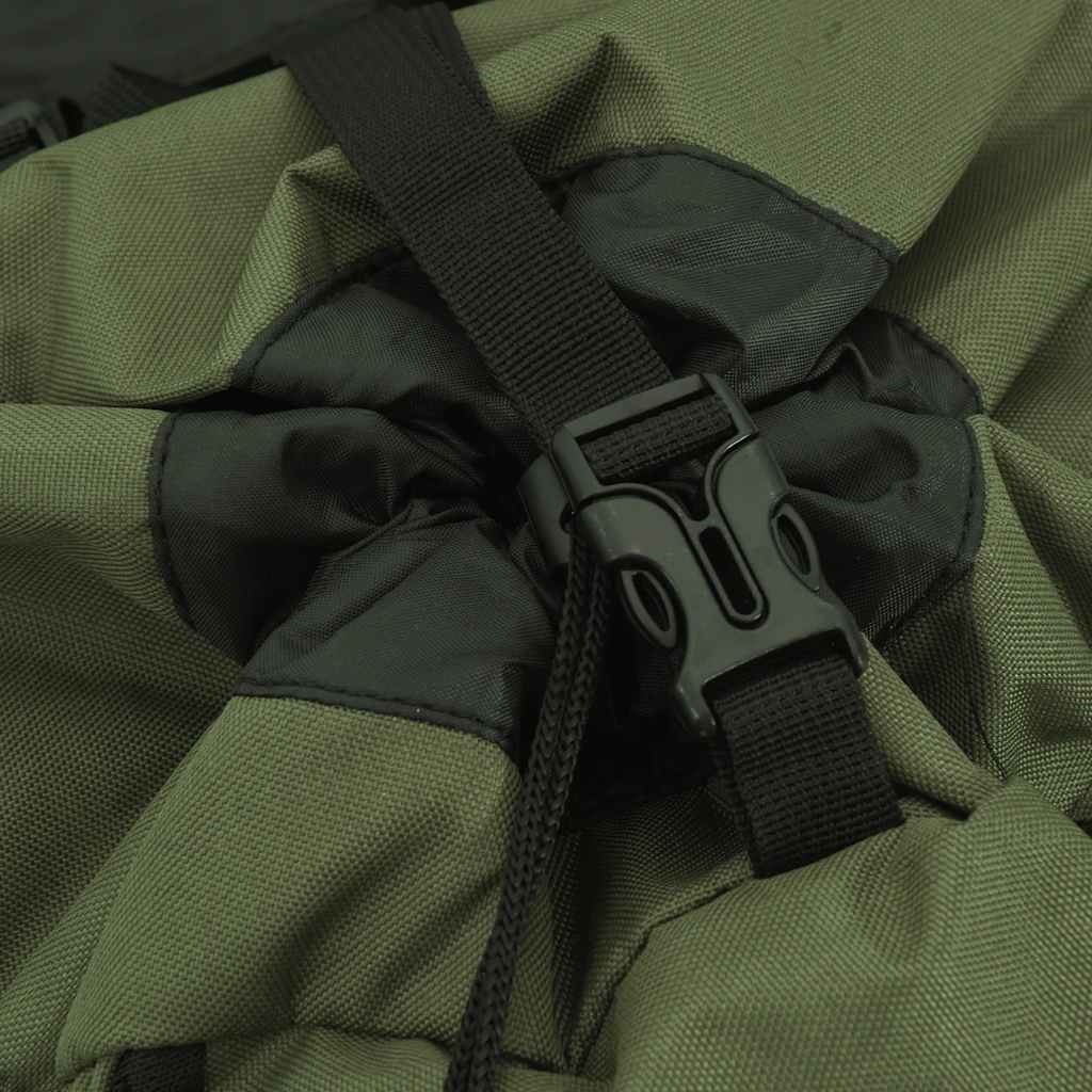 vidaXL Zaino da Trekking Verde Militare 80 L in Tessuto Oxford