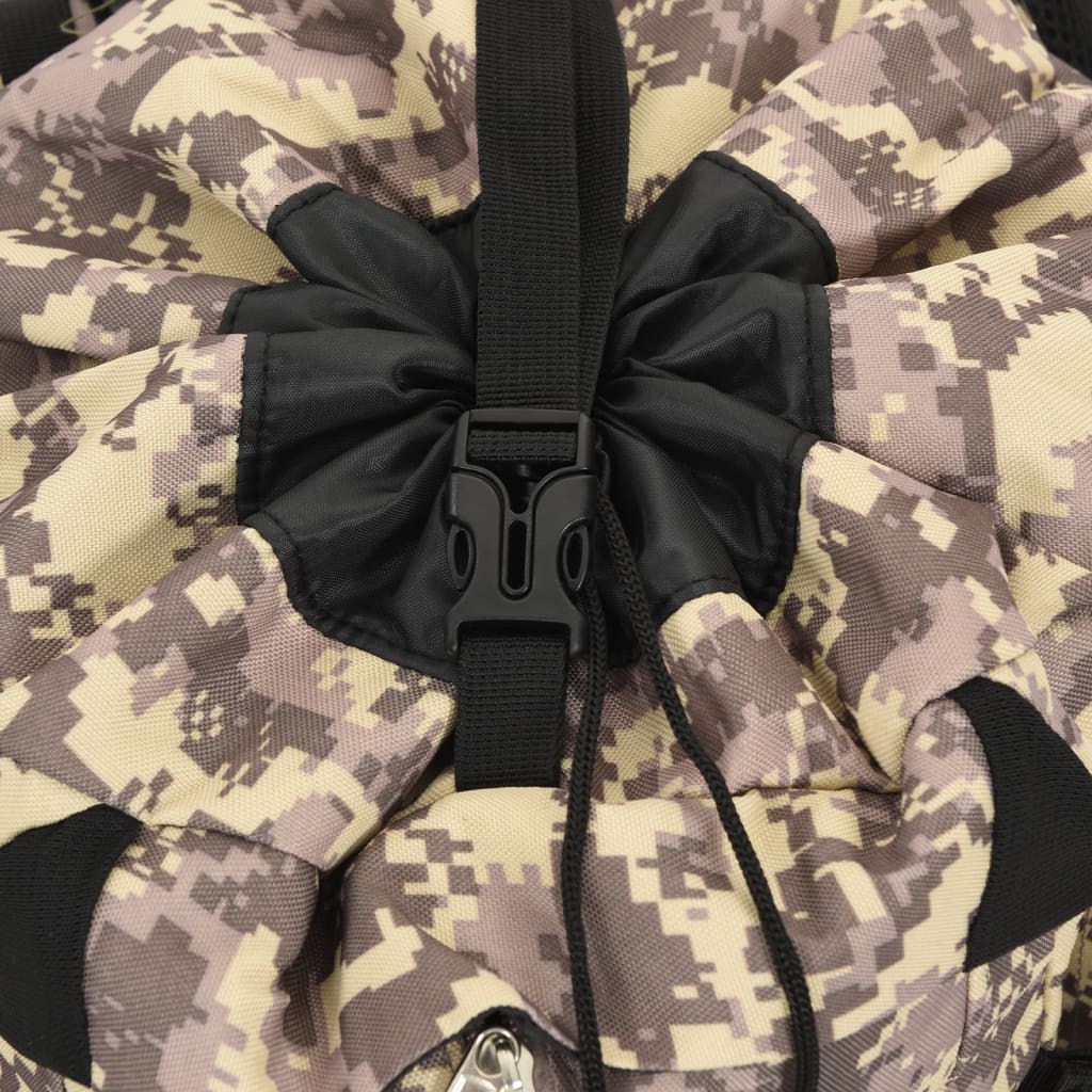 vidaXL Zaino da Trekking Cammello Mimetico 100 L in Tessuto Oxford