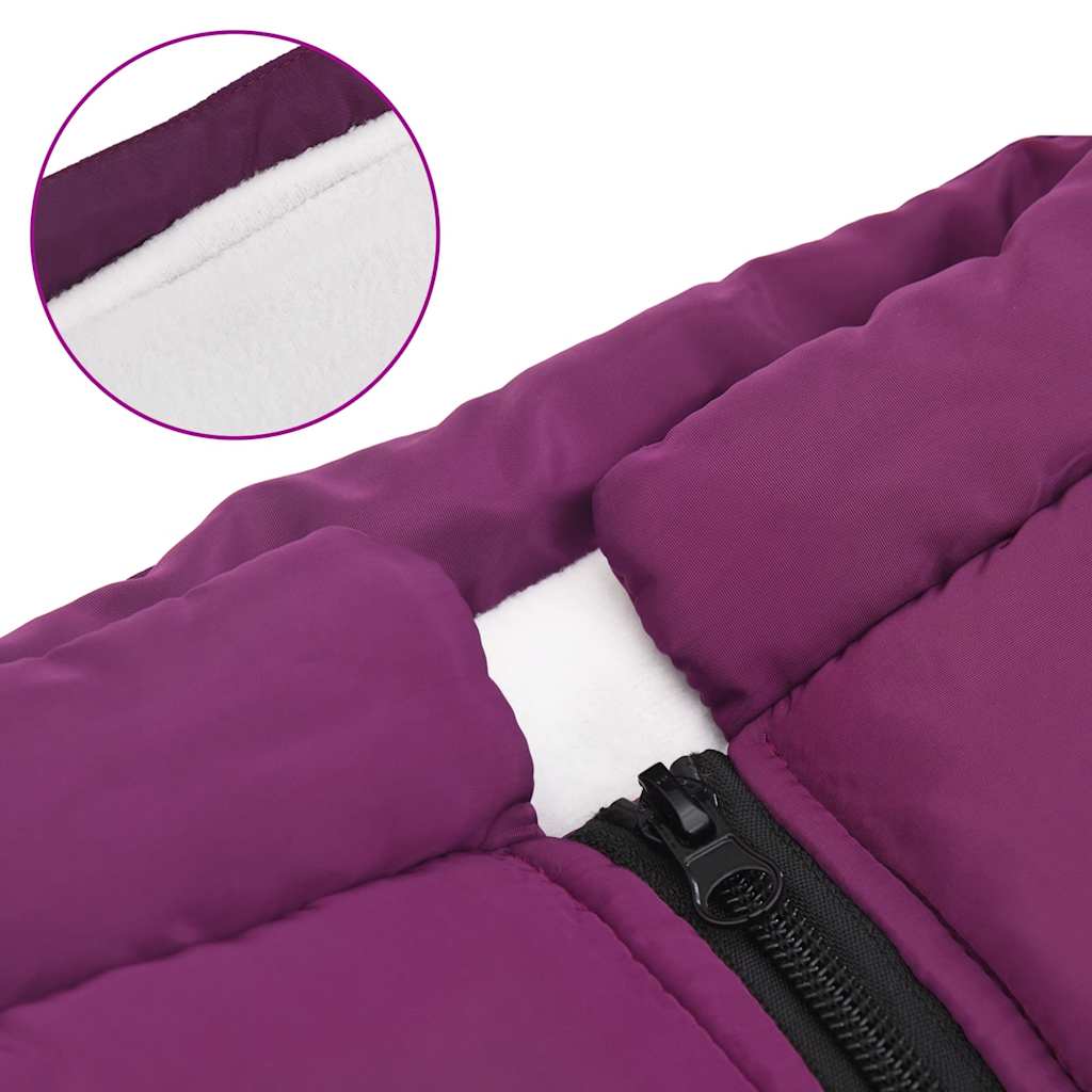 vidaXL Cappottino per cani con pettorina, impermeabile e riflettente, viola, L68