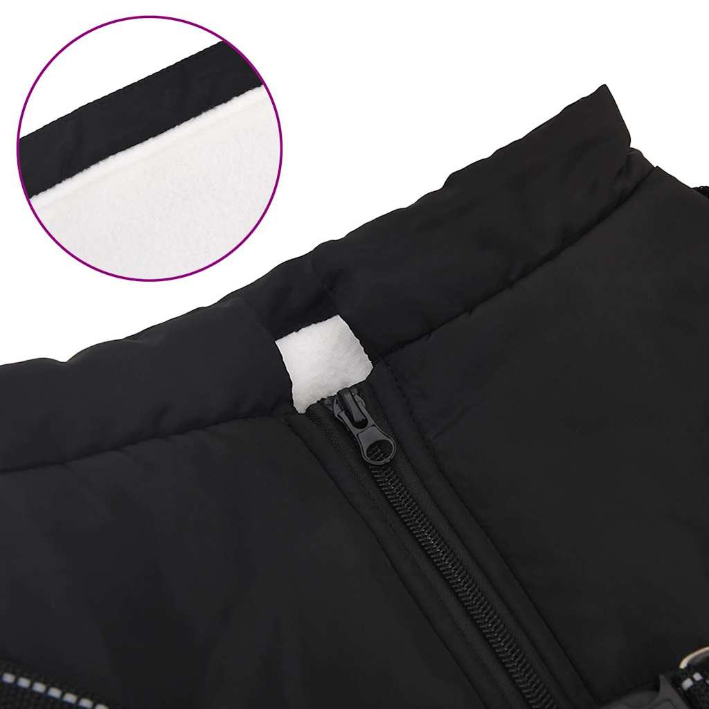 vidaXL Cappottino per cani con pettorina, impermeabile e riflettente, nero, L48
