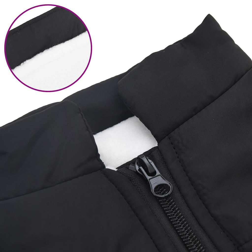vidaXL Cappottino per cani con pettorina, impermeabile e riflettente, nero, L40