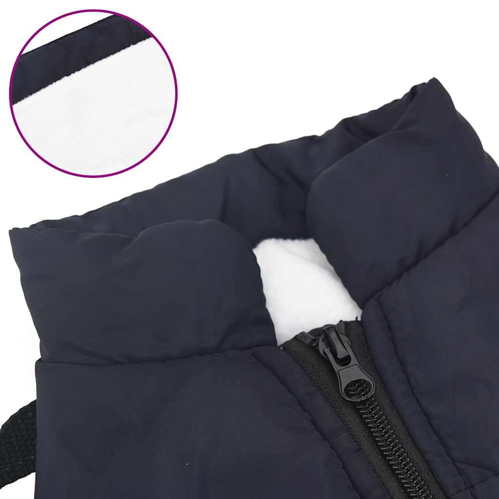 vidaXL Cappottino per cani con pettorina, impermeabile e riflettente, blu navy, L32