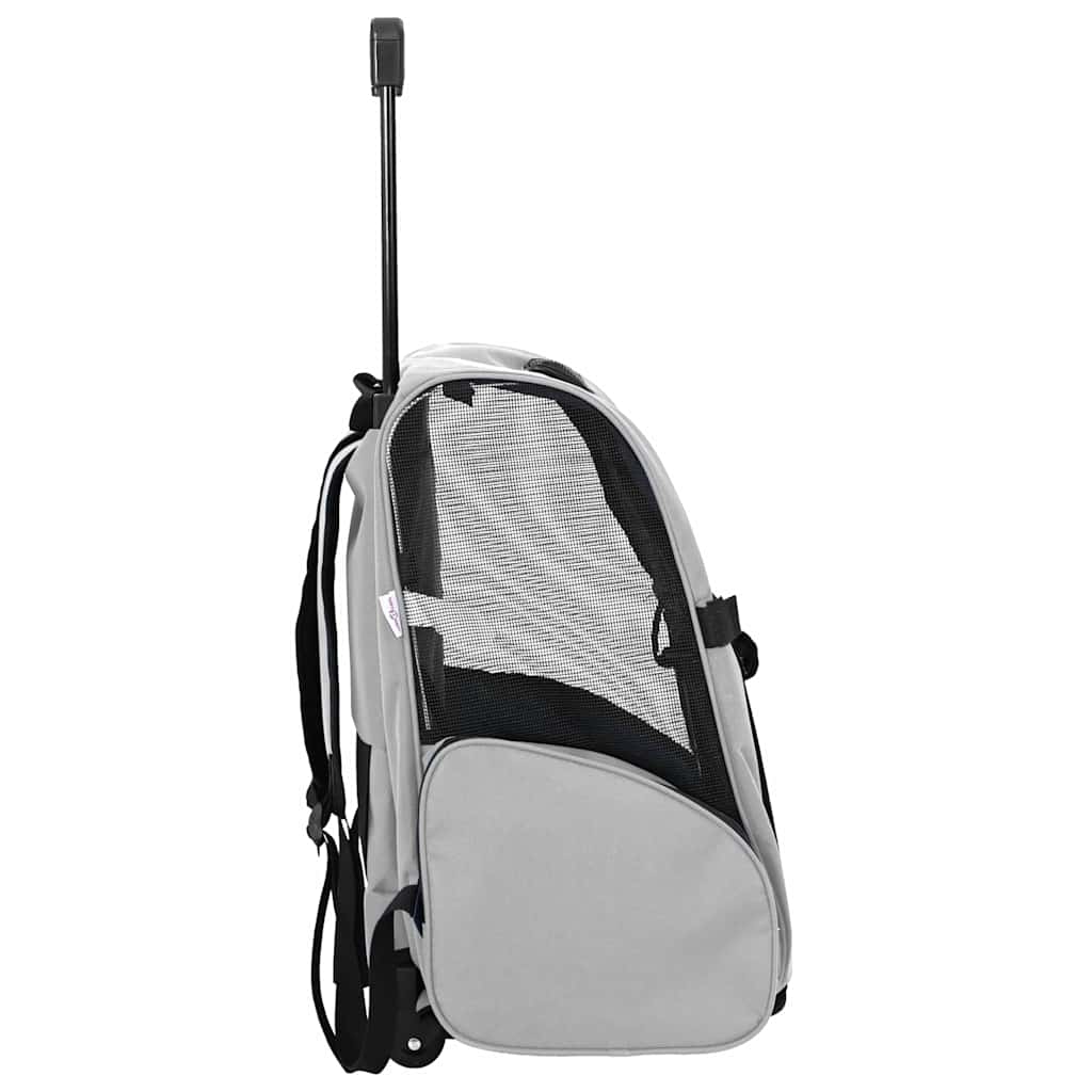 vidaXL Trolley per Animali Domestici 3-in-1, 48x32x(57-106) cm, Tessuto Oxford, Grigio