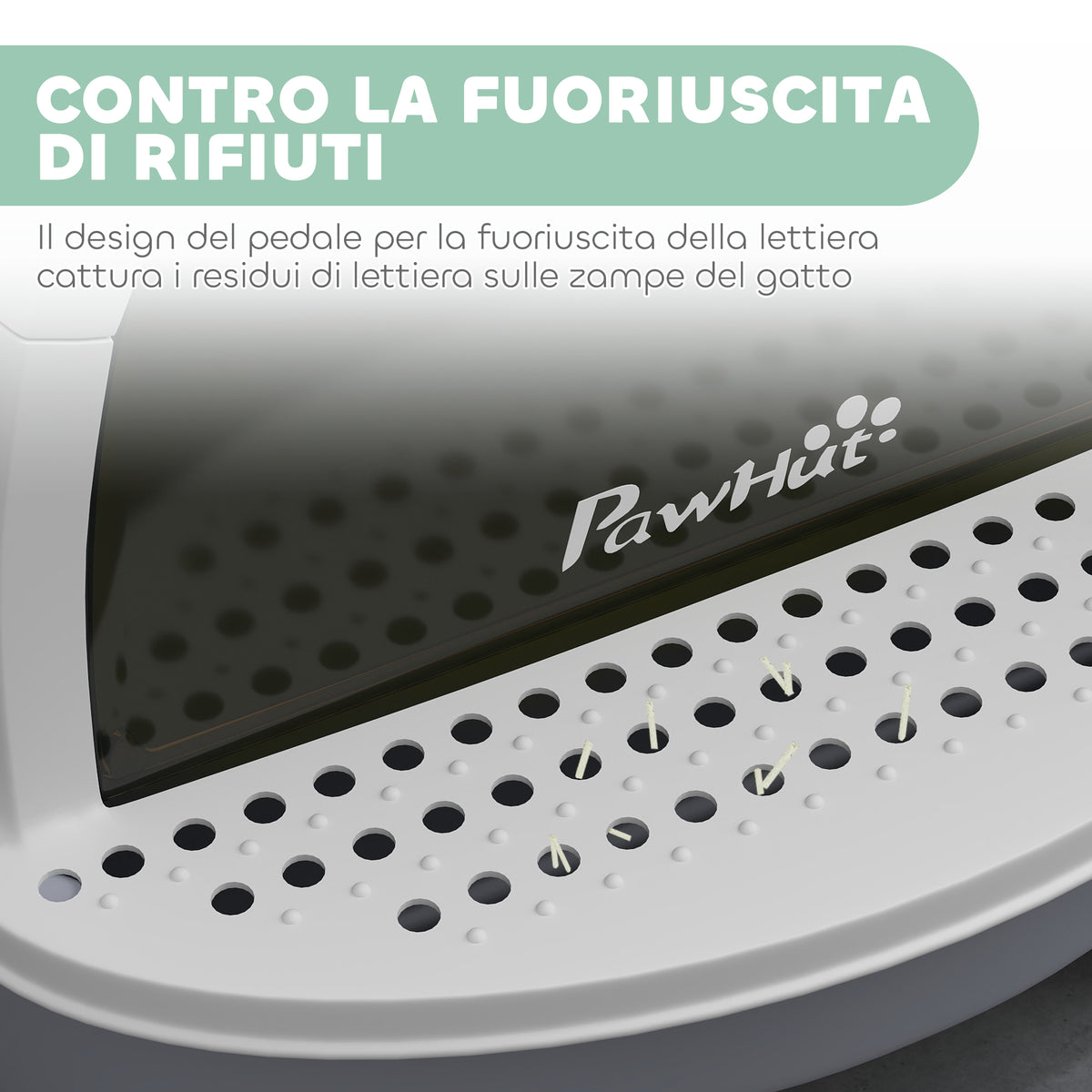 Lettiera per Gatti Chiusa con Vassoio Estraibile, Paletta e Filtro ai Carboni Attivi, Grigio