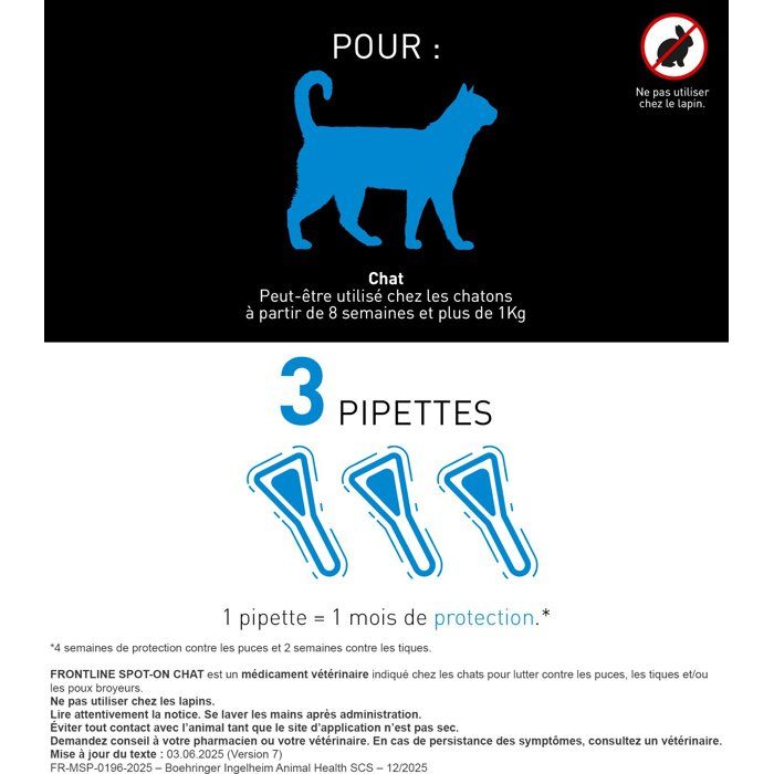 FRONTLINE 3 SPOT ON Pipette antiparassitarie per gatti - Pulci, zecche, pidocchi