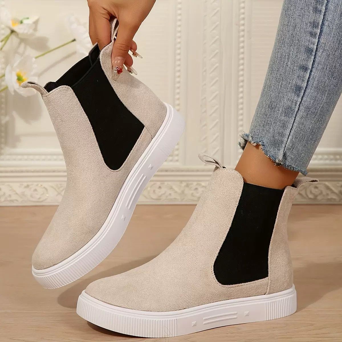LUNE™-BOTTINE CASUAL ET ÉLÉGANTE EN CUIR ET DAIM