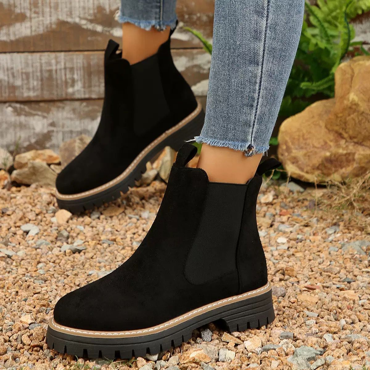 LUNE™-BOTTINE CASUAL ET ÉLÉGANTE EN CUIR ET DAIM