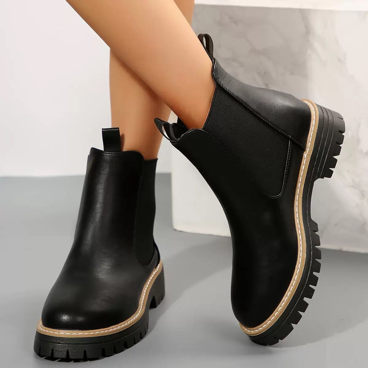 LUNE™-BOTTINE CASUAL ET ÉLÉGANTE EN CUIR ET DAIM