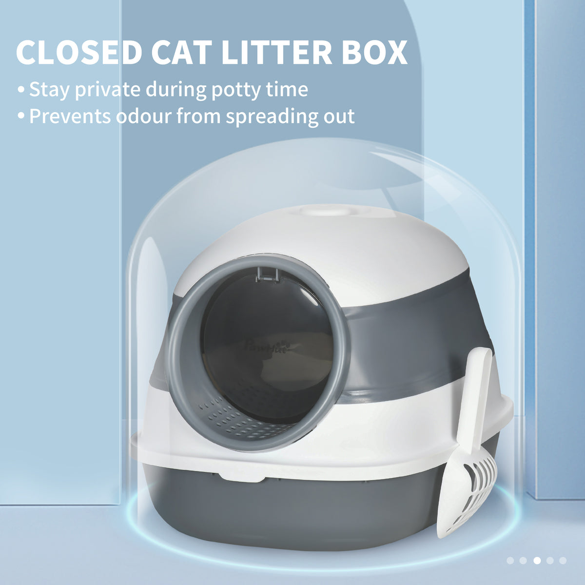 Lettiera per Gatti con Paletta e Deodorante, Design Pieghevole con Maniglia, 52x41x38 cm