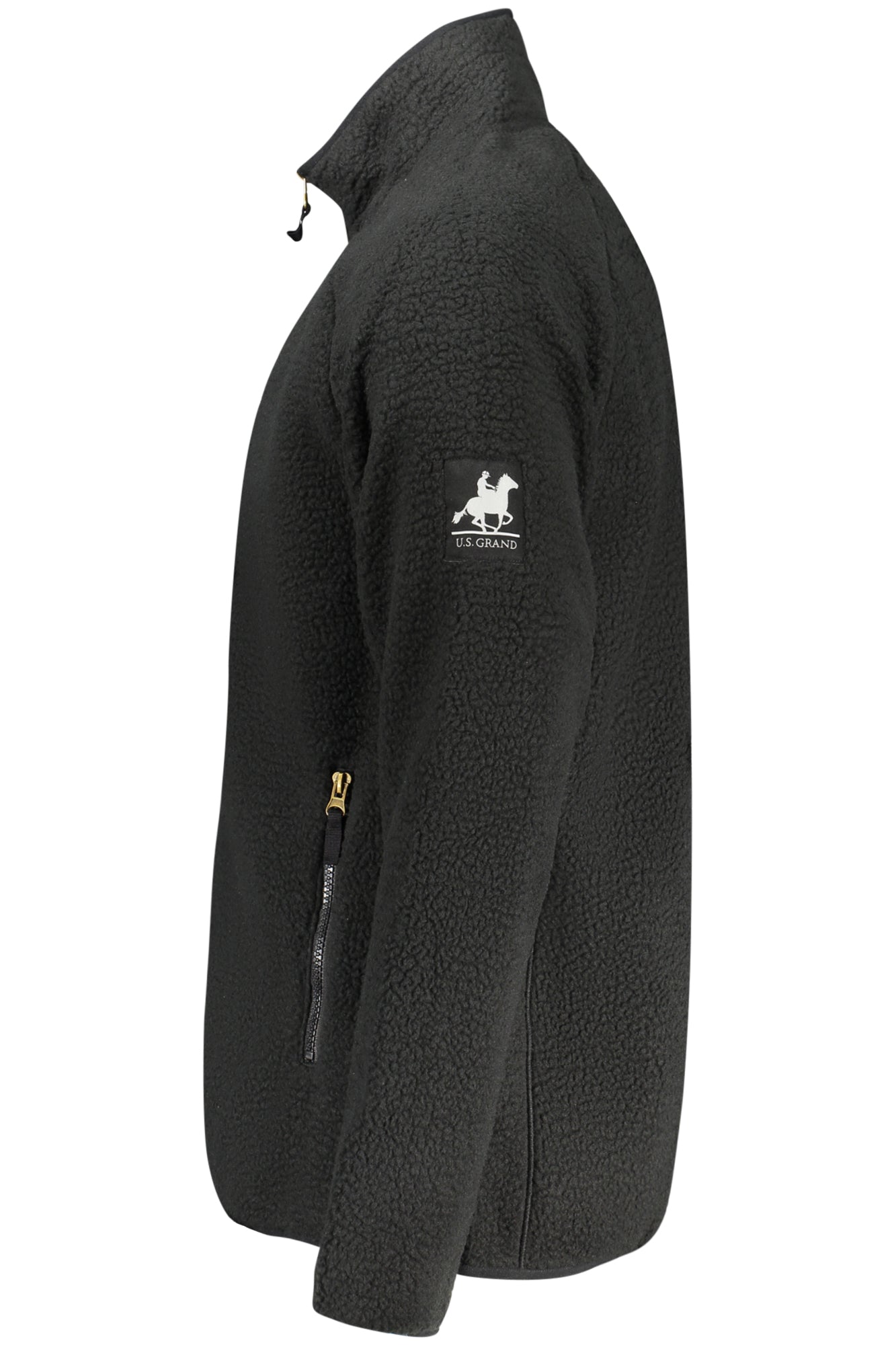 U.S. GRAND FELPA CON ZIP UOMO NERO TAGLIA = XL