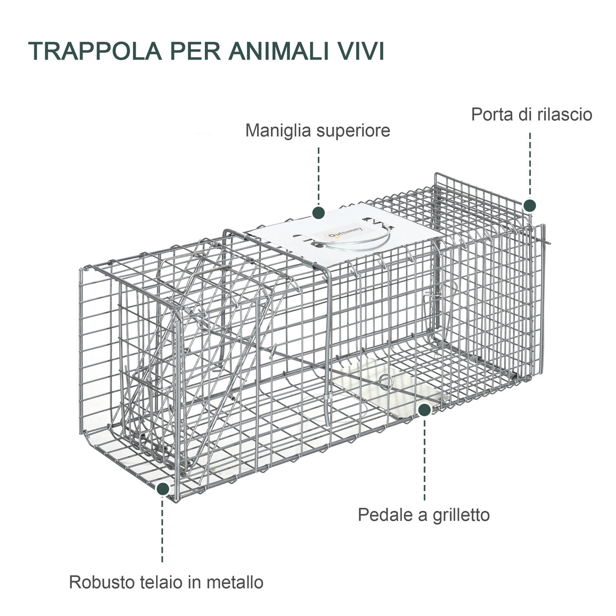 Trappola per Ratti, Topi e Nutrie Pieghevole in Acciaio