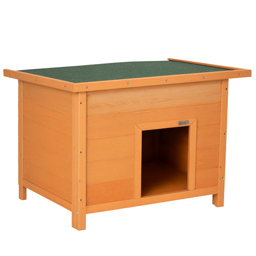 Cuccia per Cani Impermeabile da Esterno in Legno di Pino, 82 x 58 x 58cm