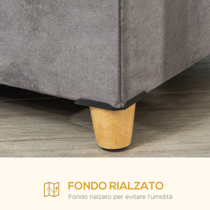 Casetta per Gatti Pouf Poggiapiedi Imbottito con Cuscino Rimovibile e Lavabile, Grigio