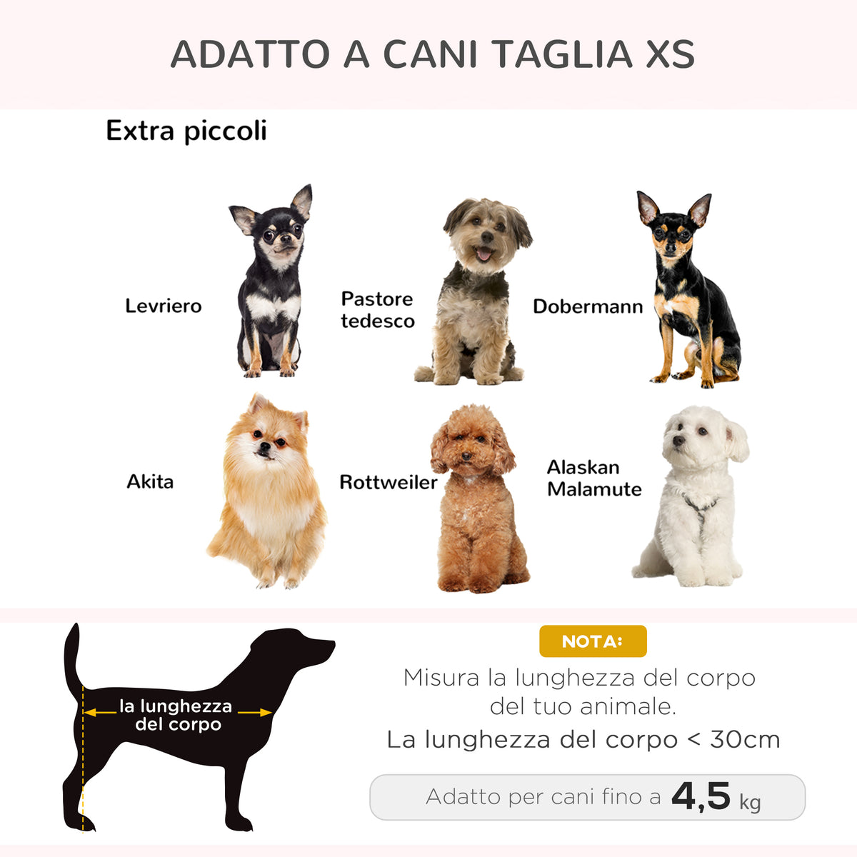 Cuccia per Cani di Taglia Piccola (Max 10kg) con Cuscino, 70x47x30cm - Grigio Antracite