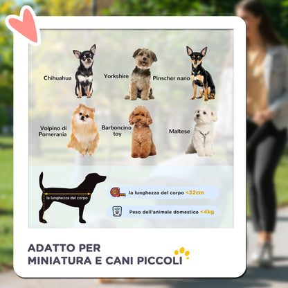 Passeggino per Cani Pieghevole con Guinzaglio di Sicurezza e Cestino Portaoggetti, Grigio