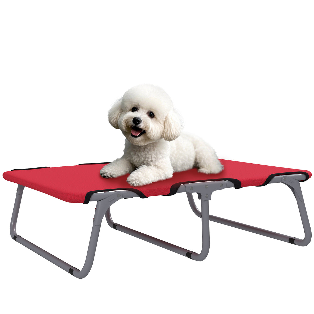 Brandina per Cani Piccoli Pieghevole per Interno ed Esterno, Metallo e Tessuto Oxford, 71x58x20 cm, Rosso