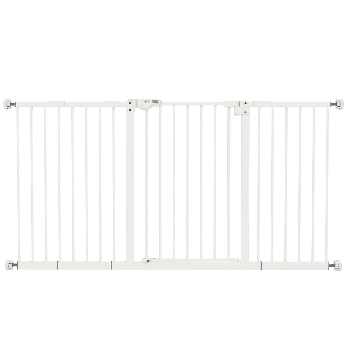 Cancellino per Cani a 3 Estensioni con Larghezza Regolabile 74-148 cm e Chiusura Automatica, Bianco