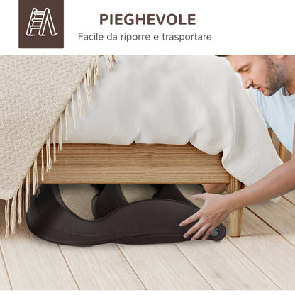 Scaletta per Cani Pieghevole con 3 Gradini Antiscivolo in PP, 49x38x38 cm, Marrone