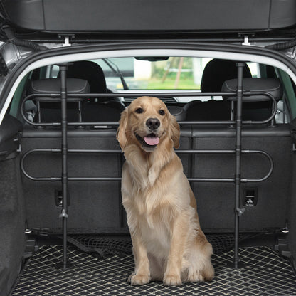 Griglia Divisorio Auto per Cani Regolabile in Altezza e Larghezza, Barriera Universale, Rete di Protezione per Trasportare i Animali Domestici, Nero