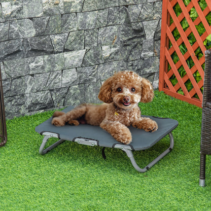 Lettino per Cani Pieghevole in Acciaio e Tessuto Oxford per Interni ed Esterni, 59x46x15 cm, Grigia