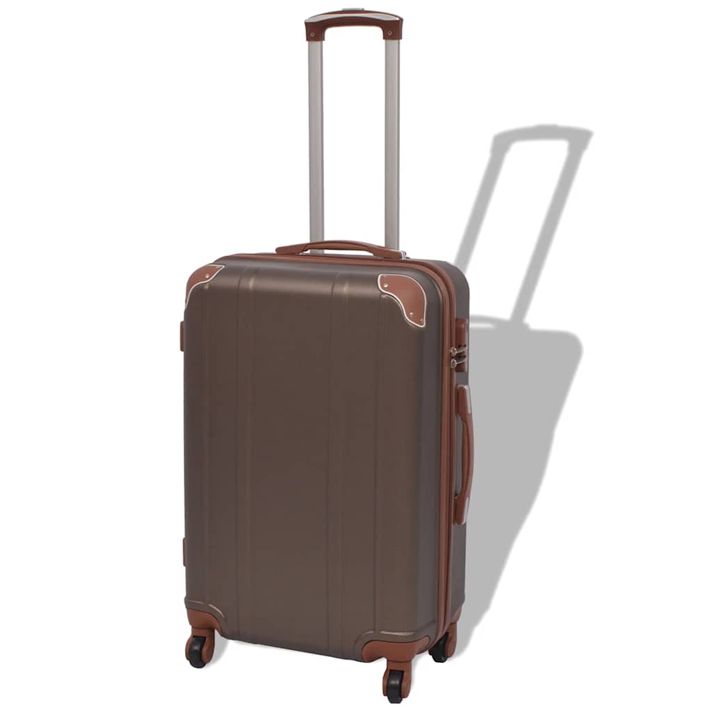vidaXL 4 Pz. Set di Trolley Rigidi Color Caffè