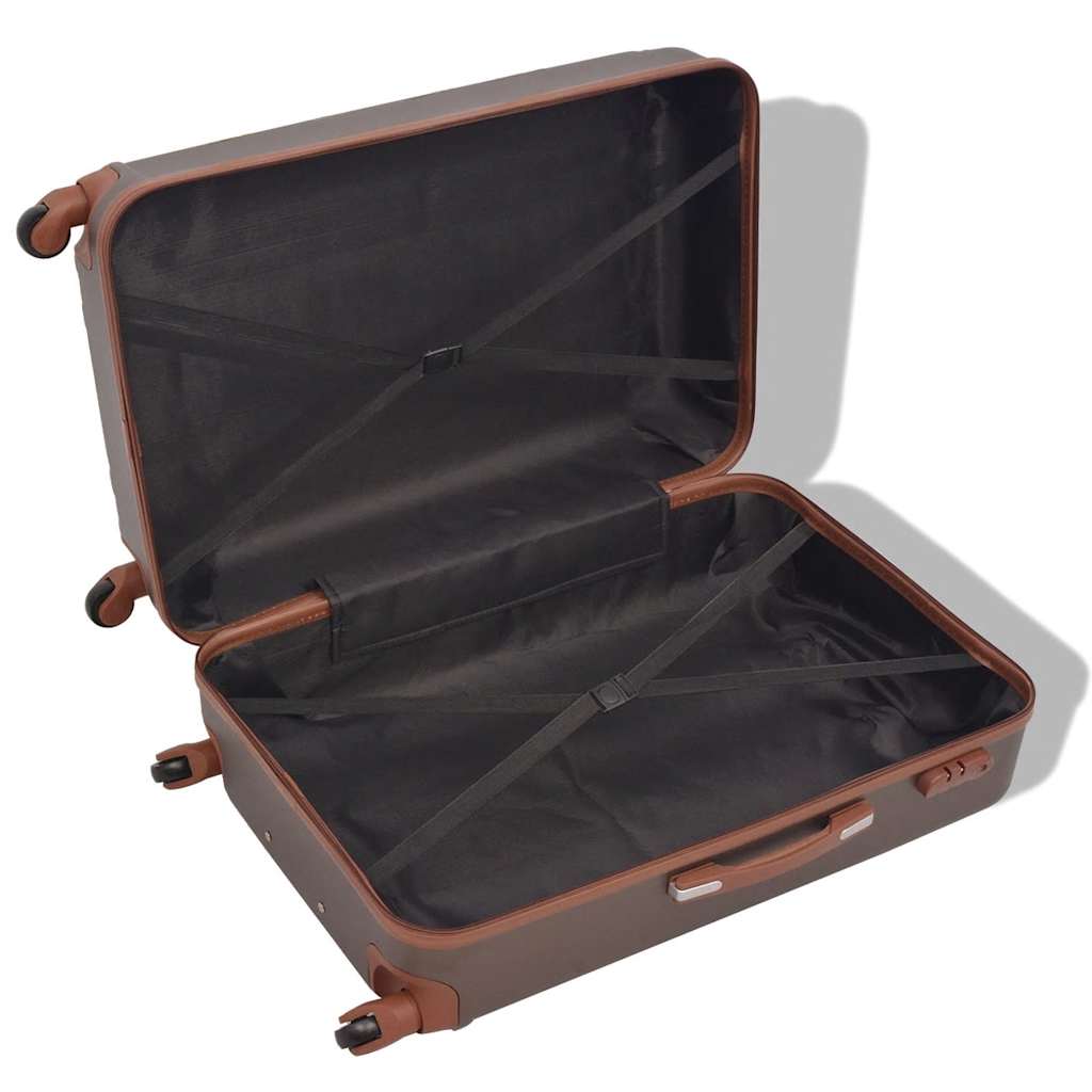 vidaXL 4 Pz. Set di Trolley Rigidi Color Caffè