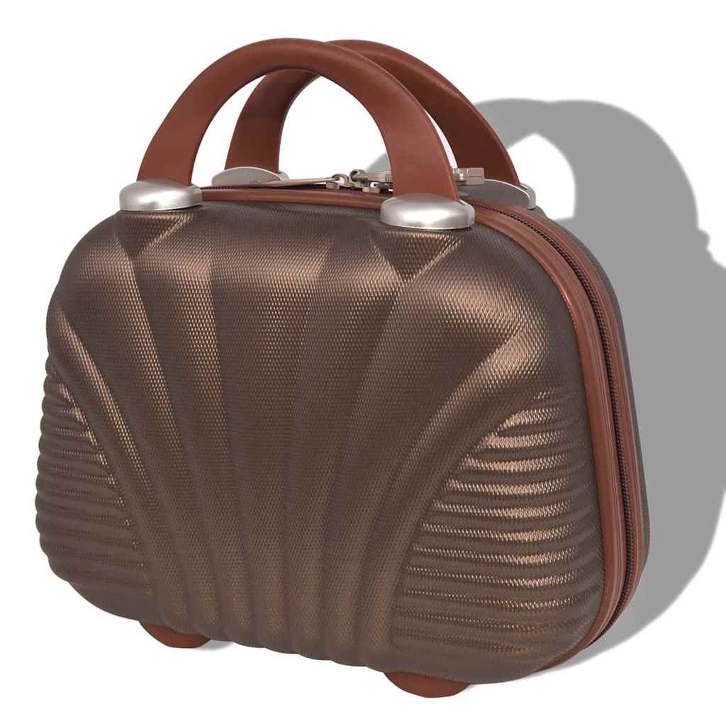 vidaXL 4 Pz. Set di Trolley Rigidi Color Caffè