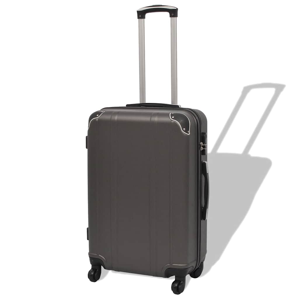 vidaXL 4 Pz. Set di Trolley Rigidi Antracite