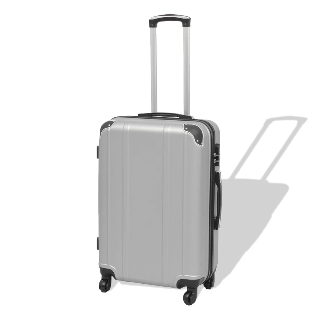 vidaXL 4 Pz. Set di Trolley Rigidi Argento