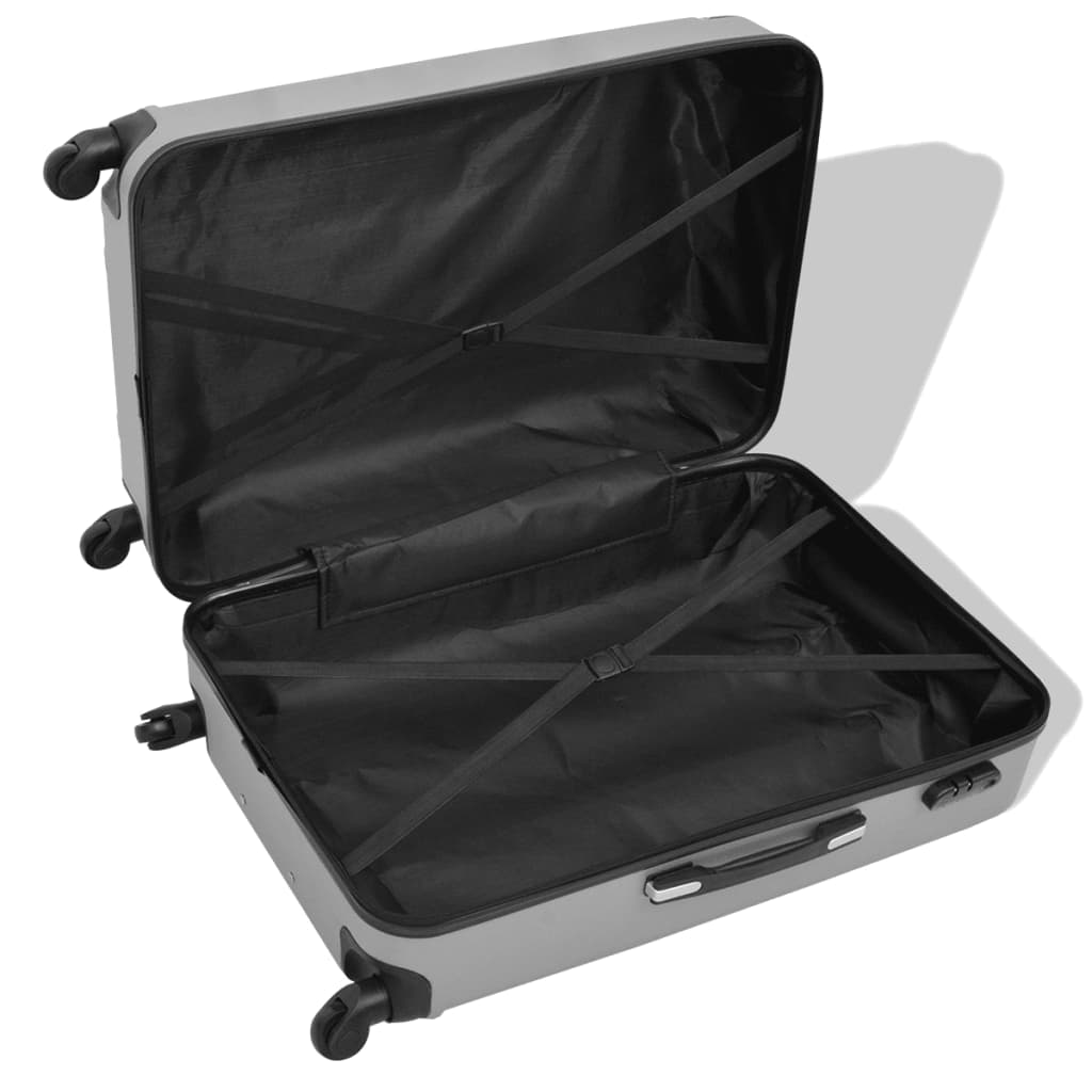 vidaXL 4 Pz. Set di Trolley Rigidi Argento