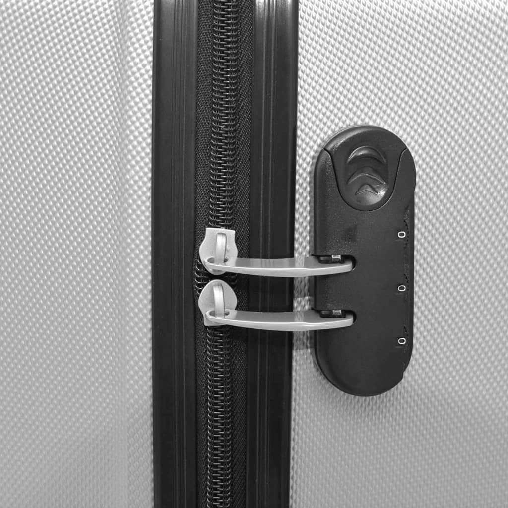 vidaXL 4 Pz. Set di Trolley Rigidi Argento