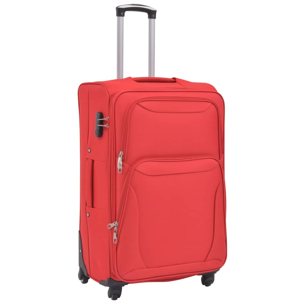 vidaXL Set di Valigie Trolley 3 pz Morbide Rosse