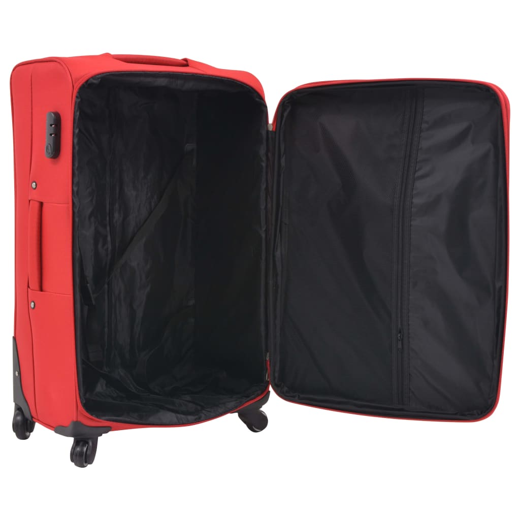 vidaXL Set di Valigie Trolley 3 pz Morbide Rosse
