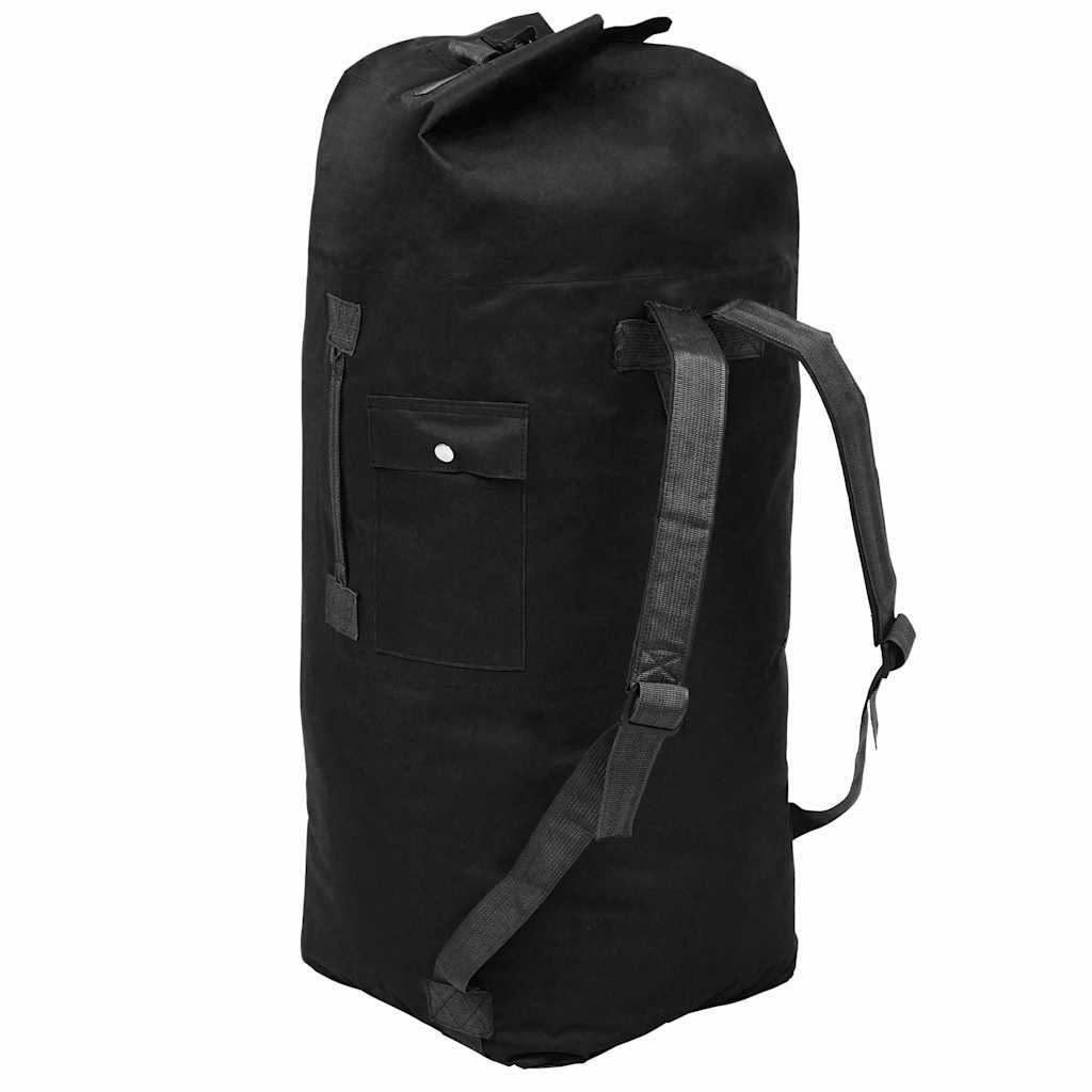 vidaXL Borsone da Viaggio in Stile Militare 85 L Nero