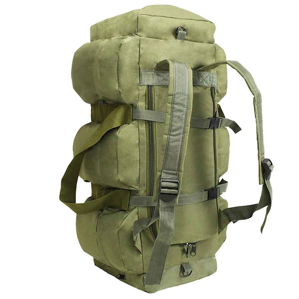 vidaXL Borsone da Viaggio Stile Militare 3 in 1 45 L Verde Oliva